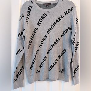 Lightweight Michael Kors Logo Sweater grey/blk Size Medium Excellent Condition